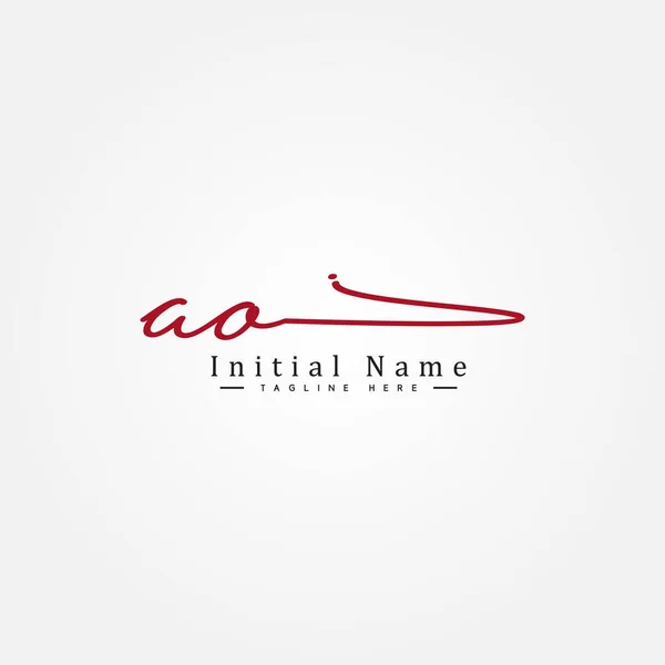 Logotipo Inicial Carta Logotipo Assinatura Manuscrita —  Vetores de Stock