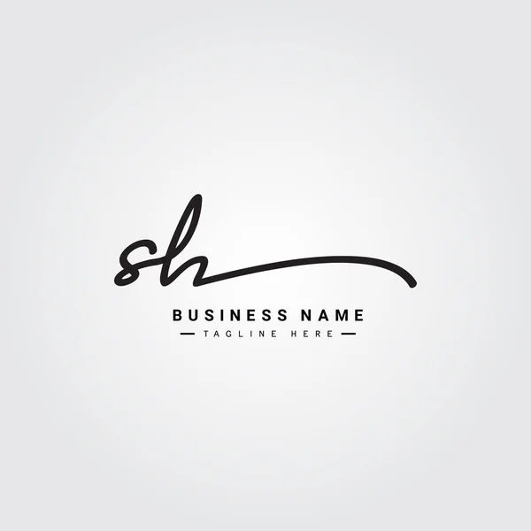 Logotipo Letra Inicial Logotipo Assinatura Desenhada Mão —  Vetores de Stock