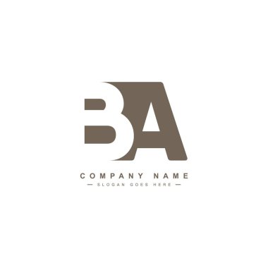 BA İlk Harf Logosu - Asgari Vektör Logosu
