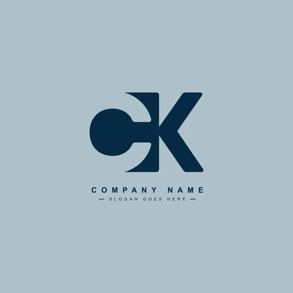 CK Başlangıç Harfi Logosu - Asgari Vektör Logosu
