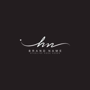 İlk Harf HN Logosu - El Yazısı İmza Logosu