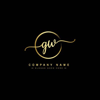 GW İlk Harf Logosu - El çizimi imza biçimi logosu