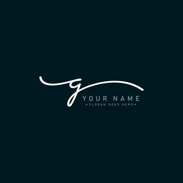 Logotipo Assinatura Manuscrita Para Letra Inicial —  Vetores de Stock