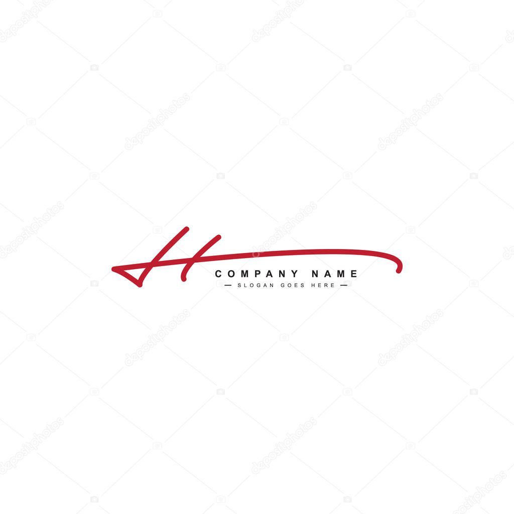 H letter Signature Logo - Handwritten Vector Logo