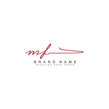 İlk Harf MF Logosu - Başlangıç Harfi m ve F için El Yazılı İmza Logosu