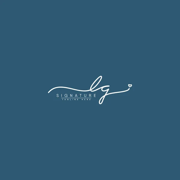 Logotipo Assinatura Logotipo Letra Inicial — Vetor de Stock