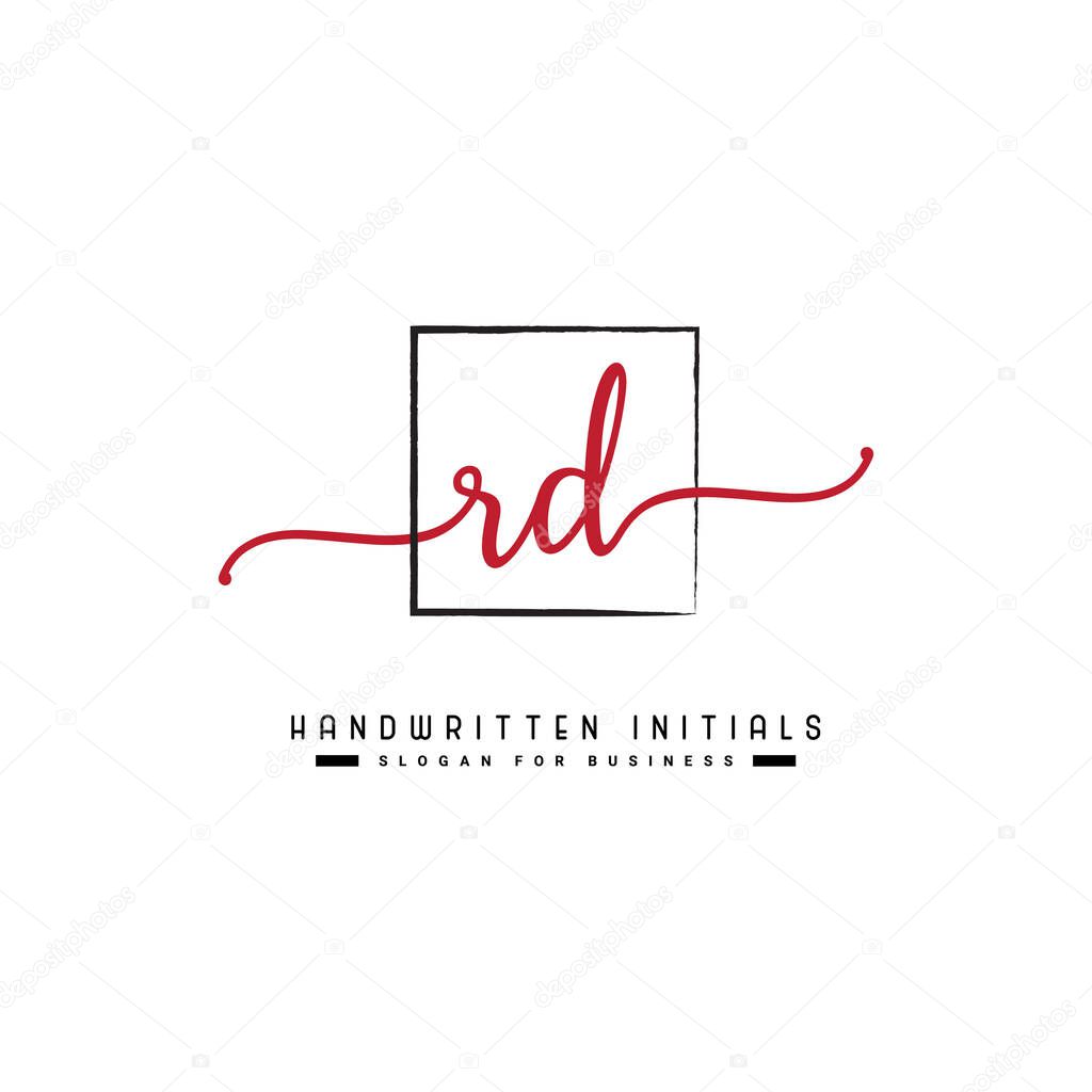 Initial Letter RD Logo - Handwritten Signature Logo