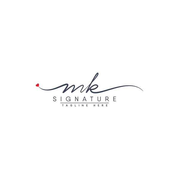 MK İmza Logosu - Başlangıç Harfi M ve K için El Yazılı Vektör Logosu