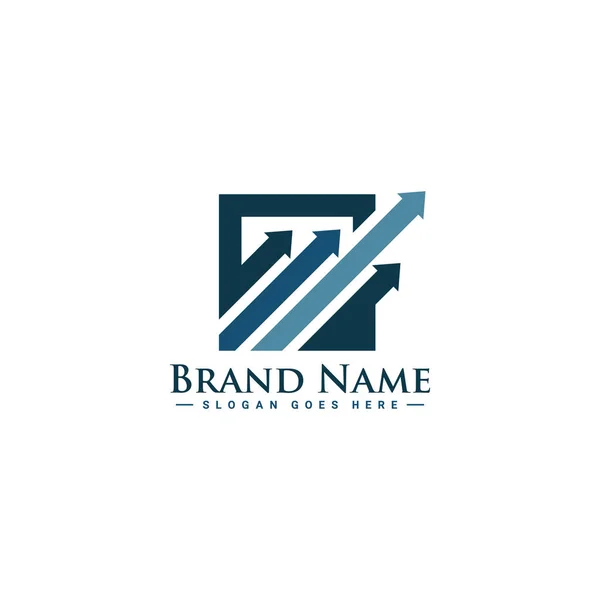 Logo Finanzas Plantilla Vectorial Del Logotipo Finanzas Con Flechas Crecientes — Vector de stock