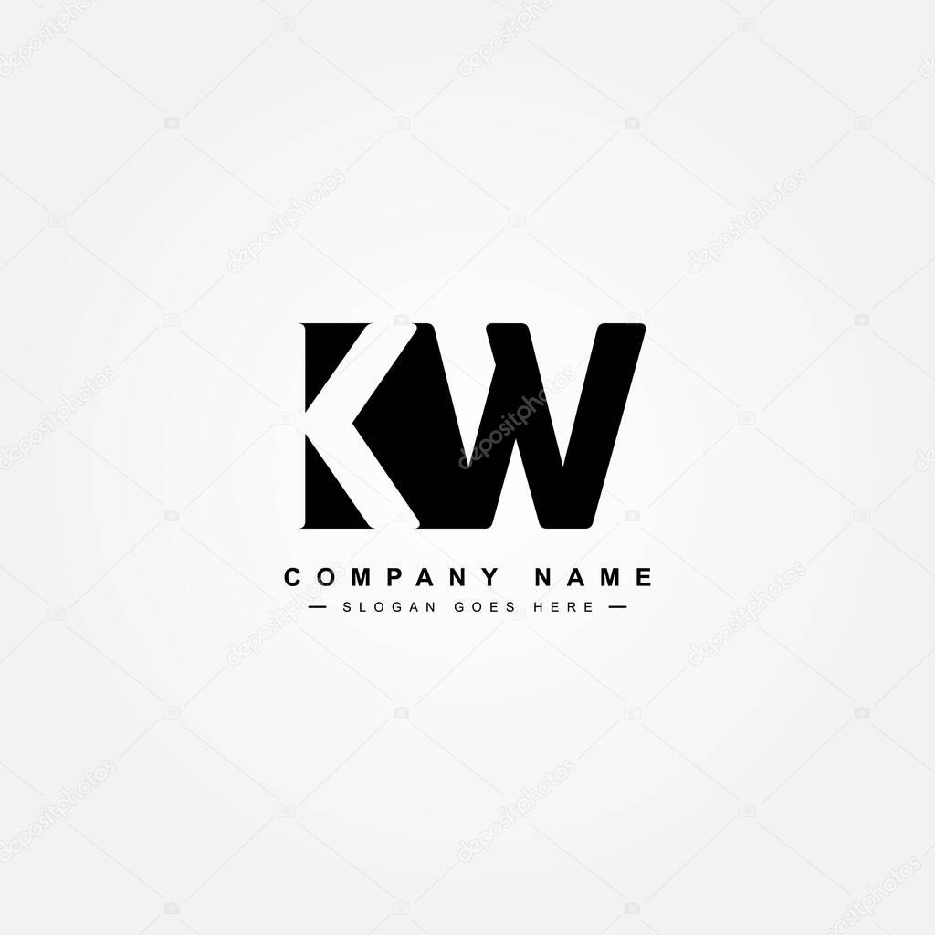 Initial Letter KW Logo - Simple Business Logo