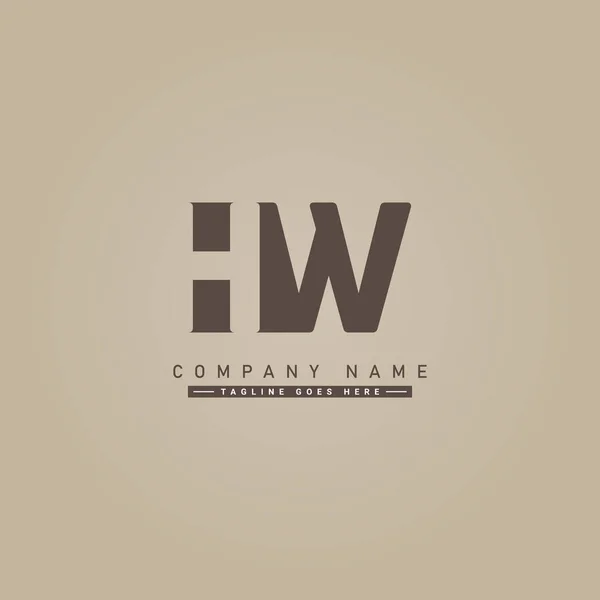 首字母Hw标志 最小商业标志 — 图库矢量图片