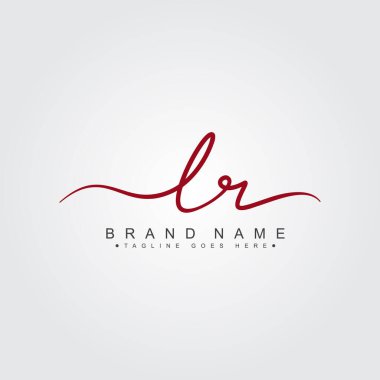 İlk Harf LR Logosu - El Yazısı İmza Biçimi Logosu