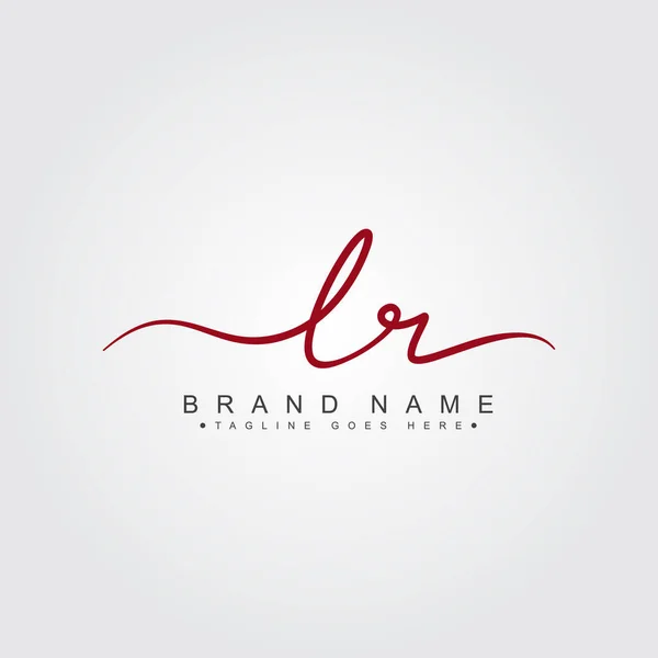 İlk Harf LR Logosu - El Yazısı İmza Biçimi Logosu