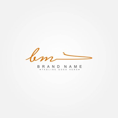 İlk Harf BM Logosu - El Çizimi İmza Logosu