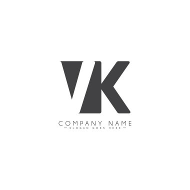 İlk Harf VK Logosu - Asgari İş Biçimi Logosu