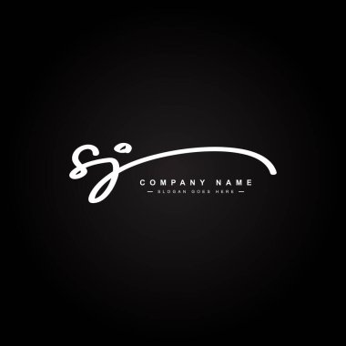 İlk Harf SJ Logosu - El Çizimi İmza Logosu