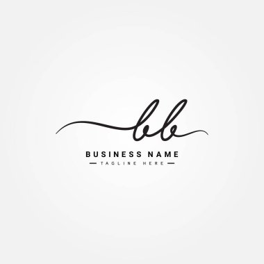 İlk Harf BB Logosu - El yazısı İmza Biçimi Logosu
