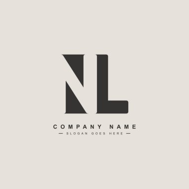 İlk Harf NL Logosu - Alfabe N ve L için Basit İş Logosu