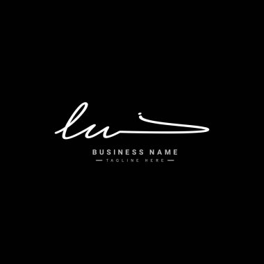 İlk Mektup LU Logosu - El Çizimi İmza Logosu