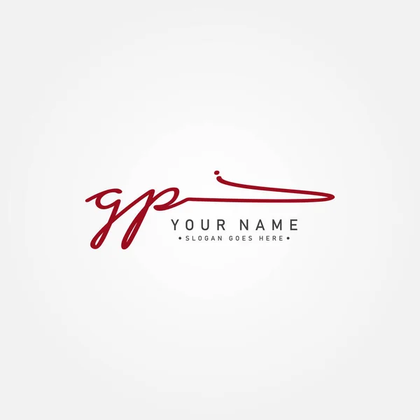 First Letter Logo Hand Drawn Signature Style Logo — 스톡 벡터