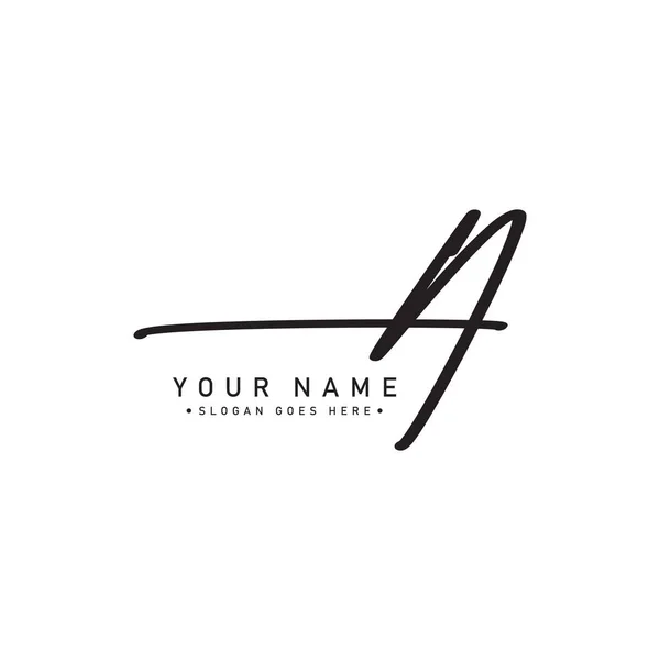 Logo Signature Simple Pour Lettre Initiale Style Manuscrit — Image vectorielle