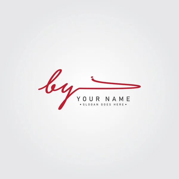 Carta Inicial Por Logotipo Logotipo Assinatura Desenhada Mão —  Vetores de Stock