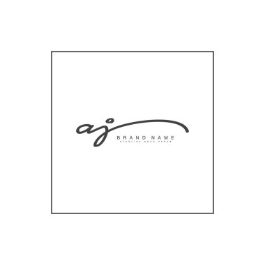 İlk Harf AJ Logosu - Alfabe A ve J için El Yazısı İmza Logosu