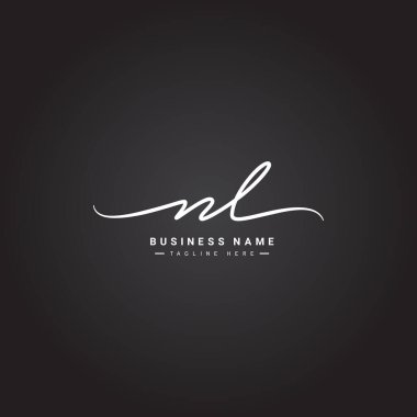 İlk Harf NL Logosu - El Çizimi İmza Biçimi Logosu