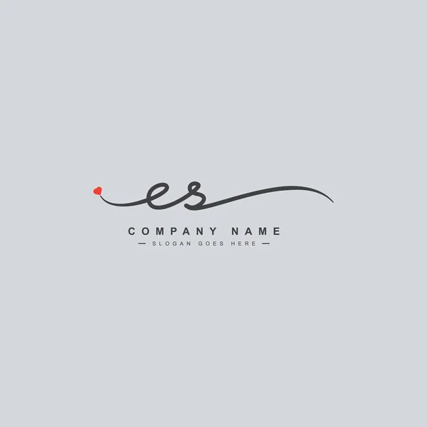 Eerste Letter Logo Handgetekende Handtekening Stijl Logo — Stockvector