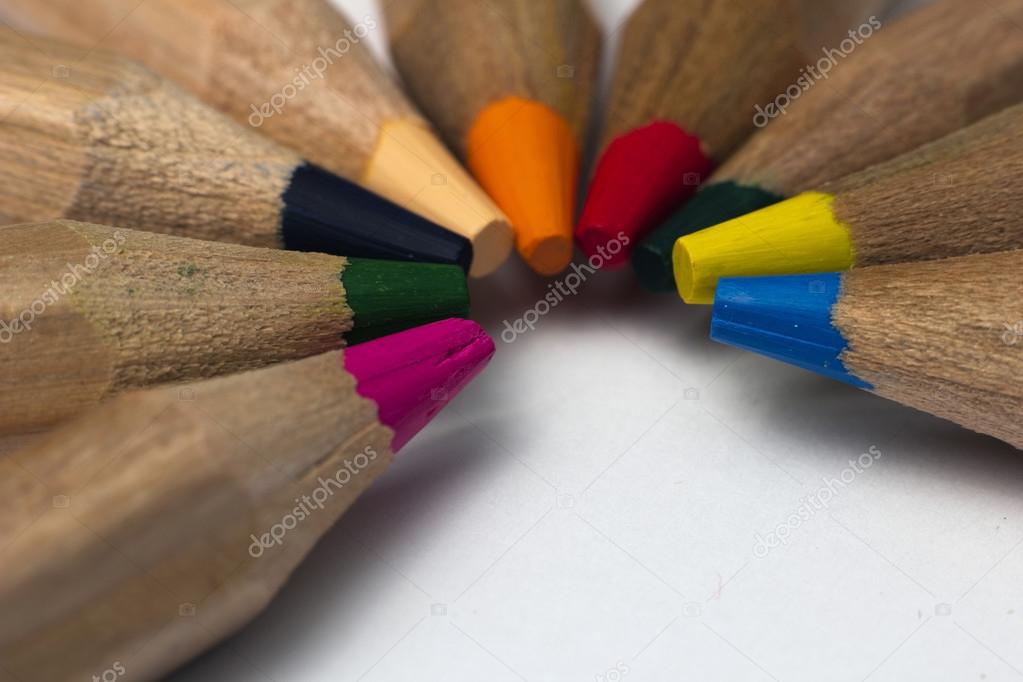 colored pencils  folded like a fan
