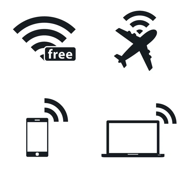 Ícones de Wifi conjunto ilustração vetorial — Vetor de Stock