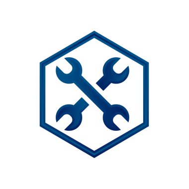 İngiliz anahtarı logo vektör çizim