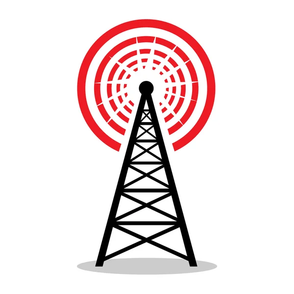 Radiodifusão torre vetor ilustração — Vetor de Stock