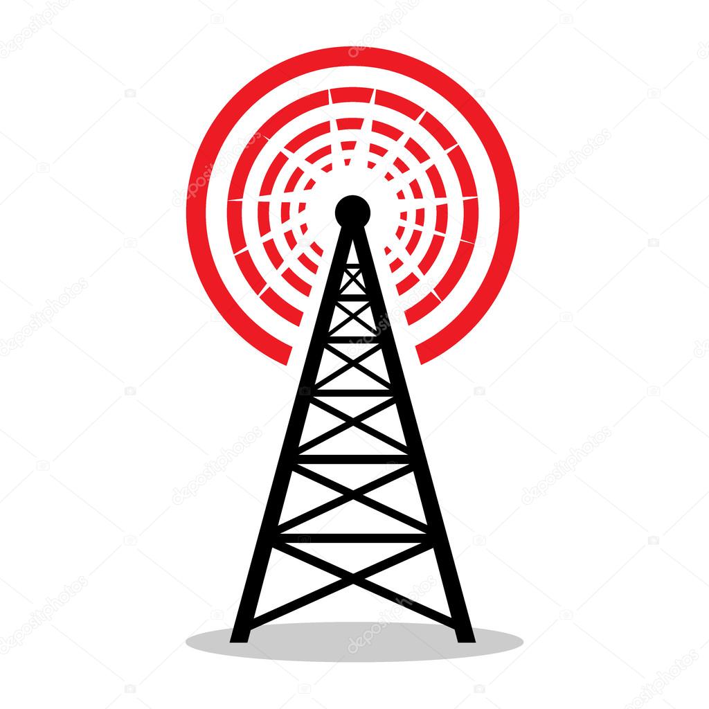 Broadcasting tower vector illustration