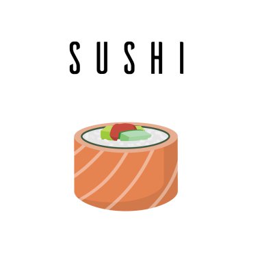 Suşi yemek logo vektör çizim