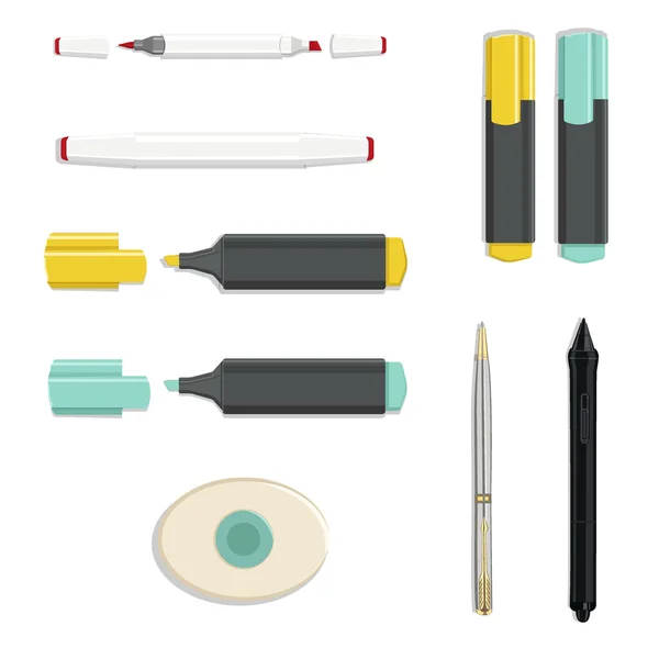 Concept scolaire, ensemble d'outils, illustration vectorielle — Image vectorielle