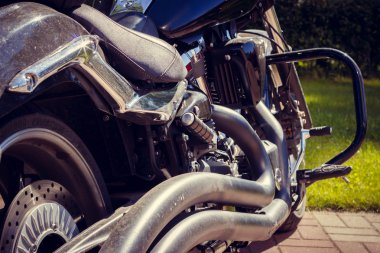 Motosiklet çelik ayrıntı, yakın çekim