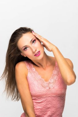 Temiz cildi dokunmadan seksi güzel kadın