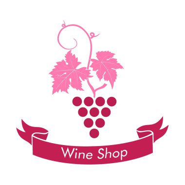 Şarap dükkanı. Şarap logosunu görmeniz gerekir. Vektör çizim.