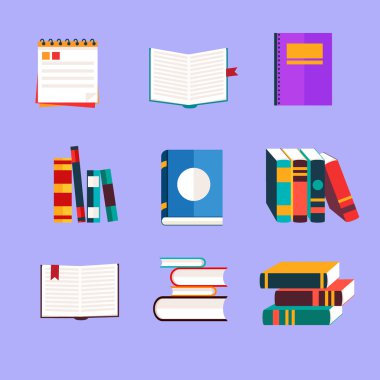 Kitaplar eğitim kavramı vektör çizim