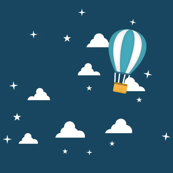 Luftballon im Himmelsvektorbild — Stockvektor