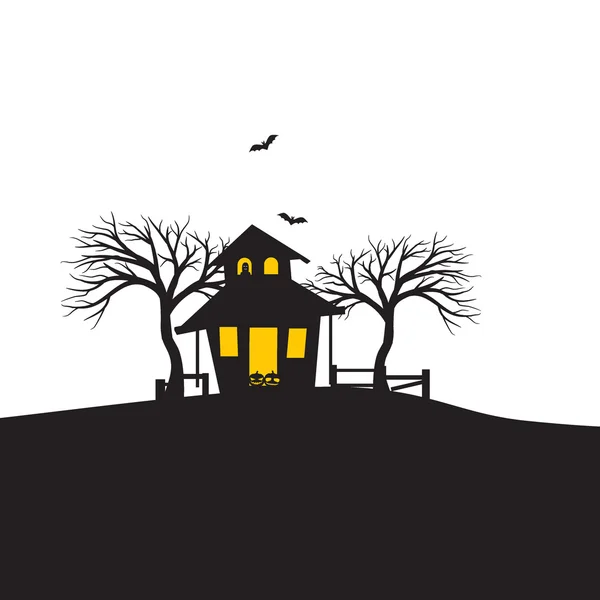 Halloween casa orrore vettoriale illustrazione — Vettoriale Stock