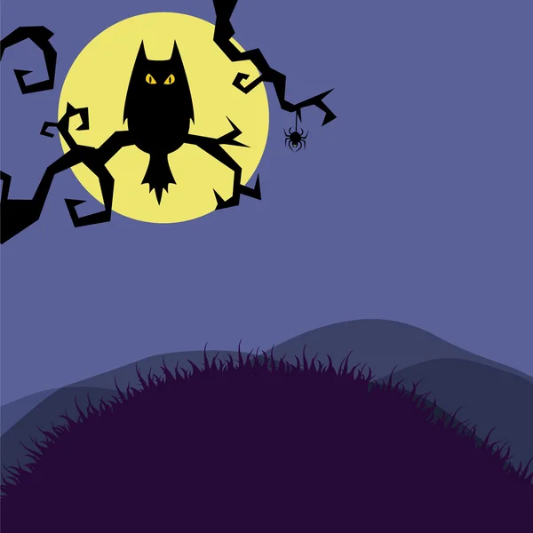 Ночная сова, векторная иллюстрация на Хэллоуин — стоковый вектор
