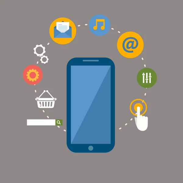 Online mobile market vector illustration