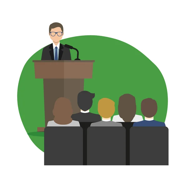 Speaker on presentation vector illustration — Stock Vector