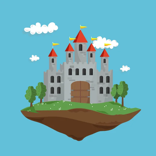 Castle begreppet vektor illustration — Stock vektor