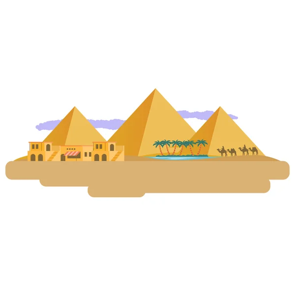 Illustrazione vettoriale delle piramidi di Eqypt — Vettoriale Stock