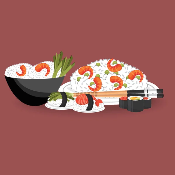 Japanese food vector illustration — Stock Vector