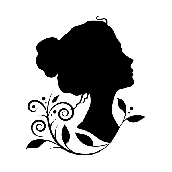 Bir kadın baş vektör çizim silueti