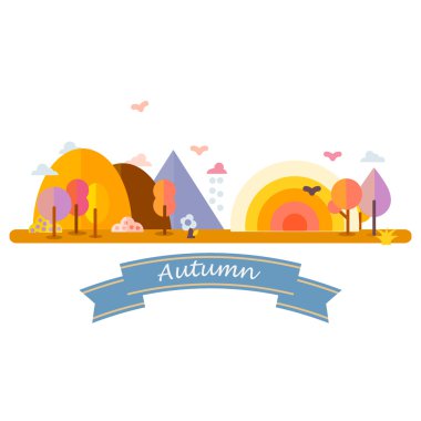 sonbahar orman. vektör çizim